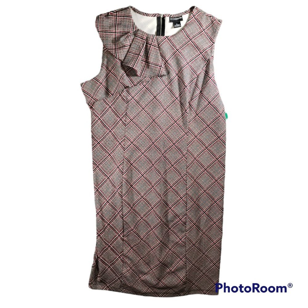 NWT Liz Claiborne Modern Romance Career Plaid Sheath Dress Size XL